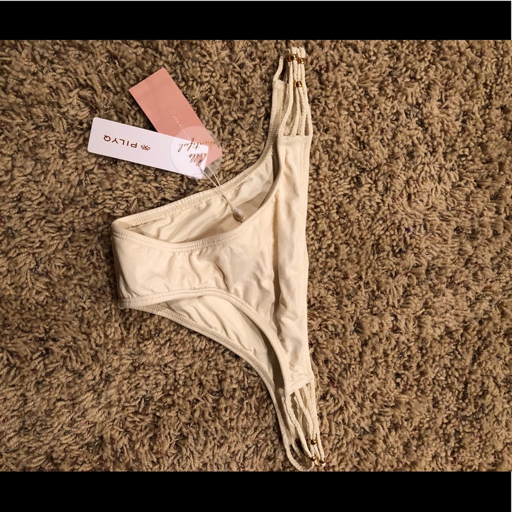 Cream textured bikini bottom
